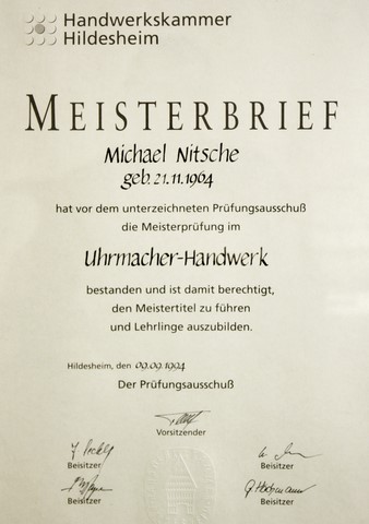 Uhrenatelier Michael Nitsche, Reparaturen von Uhren in Osnabrück
